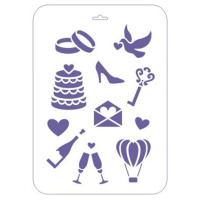 Трафарет пластиковый 22x31 см Свадебные иконки  13746588