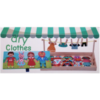 Игра логическая "Подбери гардероб" 31х14,5см (прищепки 8шт., карточки 20шт., одежда 42шт.) дерево XJ