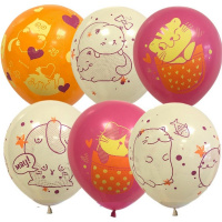 Шар воздушный 30см(12") Котики ассорти 6077655