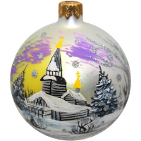 Шар 80мм "Зимние пейзажи 1" в подарочной упаковке КУ-80-213027