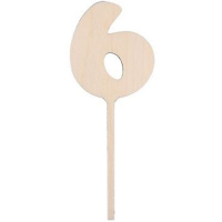 Заготовка д/декор. "Цифра 6" украшение для торта 15*5,8см ВД-120