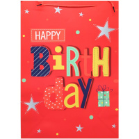Пакет подарочный "День Рождения. Красный" 50х72х18см 2 вида Y10482-24