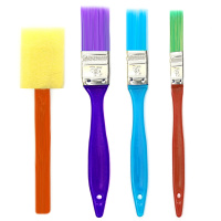 Набор кистей микс 4шт. (синтетика плоская 1,1см/1,8см/2,2см, поролон 2,5см) Y9217-19