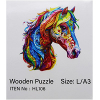 Пазл 16х14см дерево L "Разноцветная лошадь" HL106/11339-24