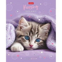 Тетрадь А5 48л клетка "Нежные мечты" на скобе, пластиковая обложка 300мкм с печатью 5 дизайнов