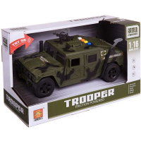 Машина военная "Хаммер" 1:16 инерционная, пластик 22см (свет, звук) 1680754/WY610A