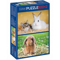 Пазлы 500+500 эл. "Premium. 2 картинки в 1 коробке. Пушистые друзья" 34х46см 078468
