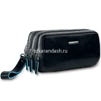 Клатч мужской "Blue Square" 19.5x10x6,5см 3 отделения, натуральная кожа, черный AC2141B2/N от магазина "Карандаш"
