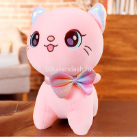 Котенок с бантом 23см розовый BW2393 от магазина "Карандаш"