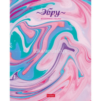 Тетрадь А5 96л клетка "Эбру" на скобе фольгирование 5 дизайнов 96Т5фВ1/063029 от магазина "Карандаш"