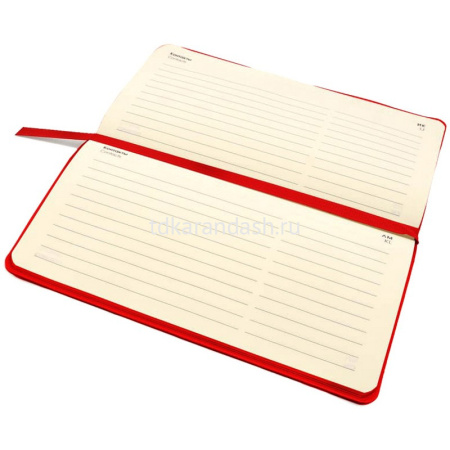 Планинг недатированный 90х165мм 128стр. карманный красный, искусственная кожа Soft Touch ПИКСТ226407 от магазина "Карандаш"