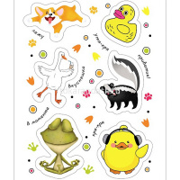 Наклейки "Забавные животные" А6 11,5х15см 4 листа в пакете с европодвесом 4Р6н/085030 от магазина "Карандаш"