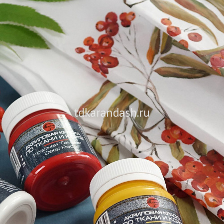 Краска акриловая по ткани 50мл красная темная 0812034 от магазина "Карандаш"