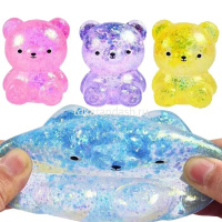 Игрушка-антистресс сквиш "Медведь" 8х5см с блестками, 4 цвета Y11030-24 от магазина "Карандаш"