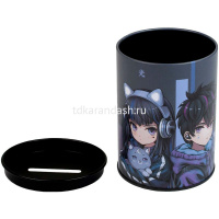 Копилка-подставка д/канц.принадлежностей "Кибер аниме" 10,5х7,5см, металл, черная 69371 от магазина "Карандаш"