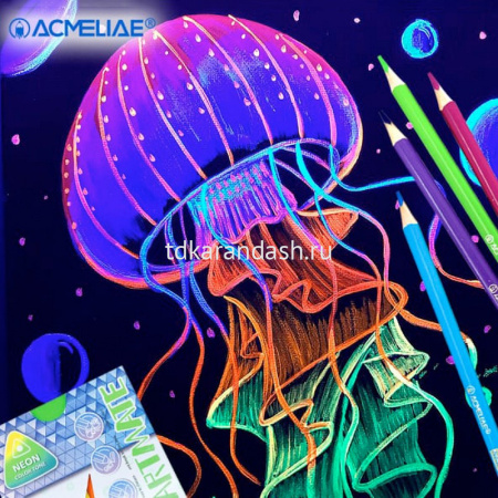 Карандаши 12 цветов "Neon Artmate" неоновые трехгранные дерево, картон 43720 от магазина "Карандаш"