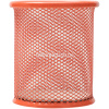 Подставка д/канц.принадлежностей d-9х10см сетчатая металлическая, оранжевая Е9153