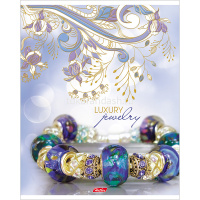 Тетрадь А5 48л клетка "Luxury Jewelry" на скобе 3D фольга 3D лак матовая ламинация 5 дизайнов 047152 от магазина "Карандаш"