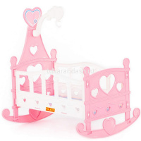 Кроватка-качалка для куклы №3 28,5х24,5х32,8см, пластик, в пакете 62079 от магазина "Карандаш"