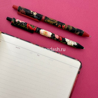 Ручка шариковая "Flora. Black night" 0,5мм синяя, автомат, корпус Soft Touch, 3 вида 20-0374/01 от магазина "Карандаш"