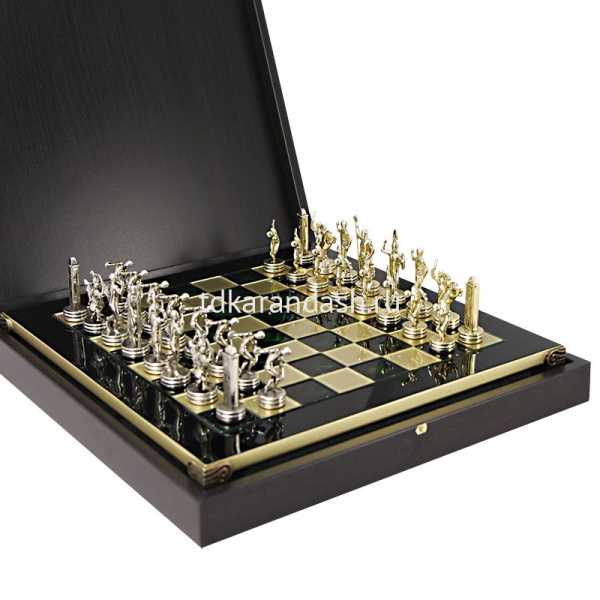 Шахматный набор "Олимпийские Игры" 36х36см дерево/металл (фигуры золото/серебро) MP-S-7-36-GRE от магазина "Карандаш"
