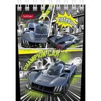 Блокнот А7 40л "Авто чемпион" клетка, на спирали, 6 дизайнов 081181 от магазина "Карандаш"