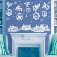 Наклейка "Новогодние игрушки" 2 листа 66,5х47см двусторонняя, светится в темноте 88.738 от магазина "Карандаш"