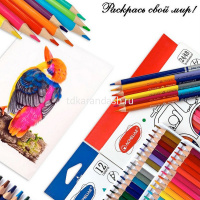 Карандаши 12 цветов "Color Pencils" трехгранные дерево, картон 9402-12 от магазина "Карандаш"