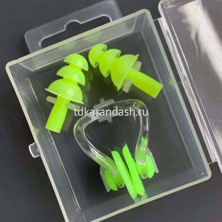 Набор беруш с зажимом для носа, 5 цветов, в коробке 6,5х6см Y10929-24 от магазина "Карандаш"