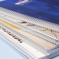 Тетрадь А4 120л клетка "Кракелюр" на спирали ламинация Soft-touch, 3 цветных разделителя 088299 от магазина "Карандаш"