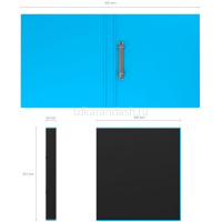 Папка на 2-х кольцах "Accent" А4 35мм ламинированный картон 1,75мм черная/голубая 51079 от магазина "Карандаш"