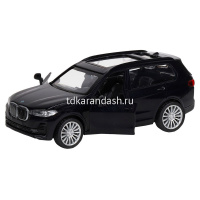 Машина "BMW X7" черная, инерционная, металл 17,5см (свет, звук, откр.двери) JB1251256 от магазина "Карандаш"
