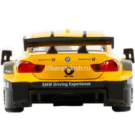 Машина "BMW M4" желтая, инерционная, металл 17,5см (свет, звук, откр.двери) JB1251211 от магазина "Карандаш"