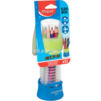 Карандаши 12 цветов трехгранные дерево, в тубусе-подставке 683212 от магазина "Карандаш"