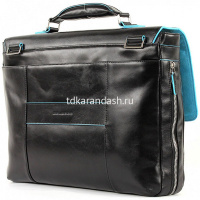 Портфель "Blue Square" 41х30х10см, 1 отделение, черный, натуральная кожа CA3111B2/N от магазина "Карандаш"