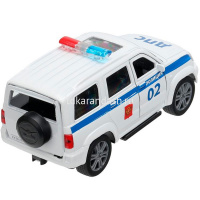Машина "УАЗ Patriot Полиция" белая, инерционная, металл 12см (открывающиеся двери) SB-17-81-UP-P-WB от магазина "Карандаш"