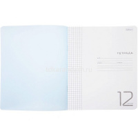 Тетрадь А5 12л клетка "Голубая" на скобе, пластиковая обложка 12Т5В1/083405 от магазина "Карандаш"