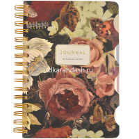 Записная книжка А5 120л "Art journal. Lush Bouquet" линия/точка, на спирали,с разделителями 3-567/15 от магазина "Карандаш"
