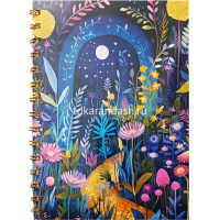 Бизнес-блокнот А5 80л "Яркая природа" линия, на спирали, картонная обложка, 4 дизайна XJ3593 от магазина "Карандаш"