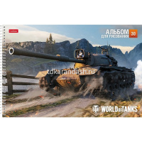 Альбом для рисования А4 30л "Танки" на спирали, перфорация на отрыв, 5 дизайнов 074761 от магазина "Карандаш"