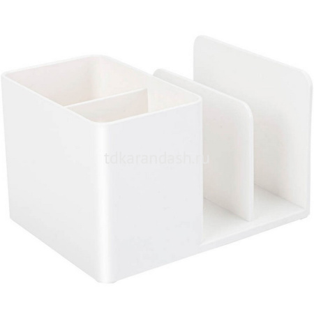 Подставка-органайзер "Nusign" 12х15,5х9,5см 4 отделения, пластик, белая ENS950WHITE от магазина "Карандаш"