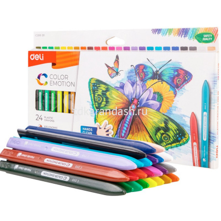 Мелки пластиковые 24 цвета "Color Emotion" трехгранные EC20020 от магазина "Карандаш"