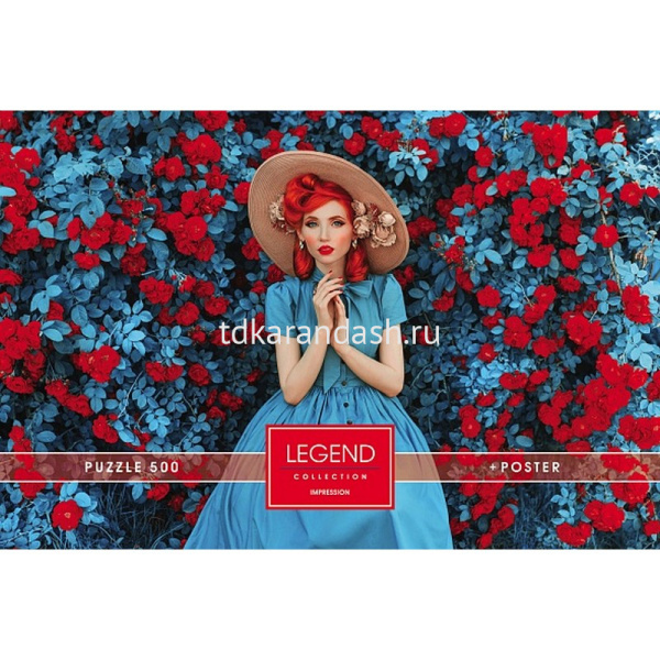 Пазлы 500 эл. "Premium. Legend Impression. Девушка в голубом" 48х33см с постером 071309 от магазина "Карандаш"