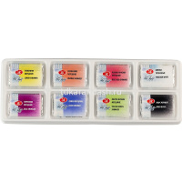 Краски акварельные мерцающие 8 цветов "Лето" 2,5мл кюветы, в картонной упаковке 19412568 от магазина "Карандаш"