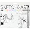 Карандаши 24 цвета "Sketch&Art" трехгранные утолщенные дерево, картон 30-0115