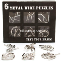 Набор головоломок 6в1 металл 19,5х16см EPP26 от магазина "Карандаш"
