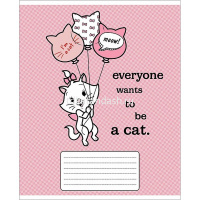 Тетрадь А5 12л косая линия "Кошечка Мари" на скобе 5 дизайнов 12Т5В6/070145 от магазина "Карандаш"