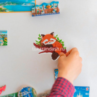 Алмазная мозаика 11х9,5см "Красная панда" на магните полная выкладка ALVM-107 от магазина "Карандаш"