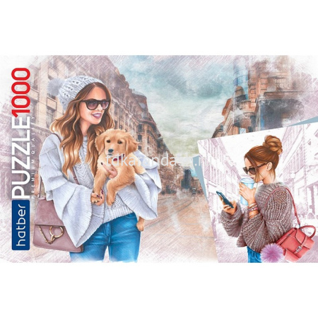 Пазлы 1000 эл. "Premium. Девушка с собачкой" 68х48см 1000ПЗ2_23826/071481 от магазина "Карандаш"