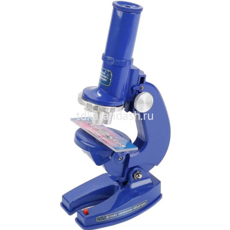 Микроскоп 10х6х19см пластик, с инструментами и подсветкой 1005583R/C2108 от магазина "Карандаш"